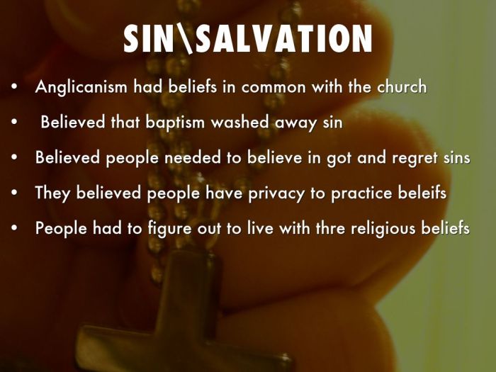 Anglicanism beliefs about sin and salvation