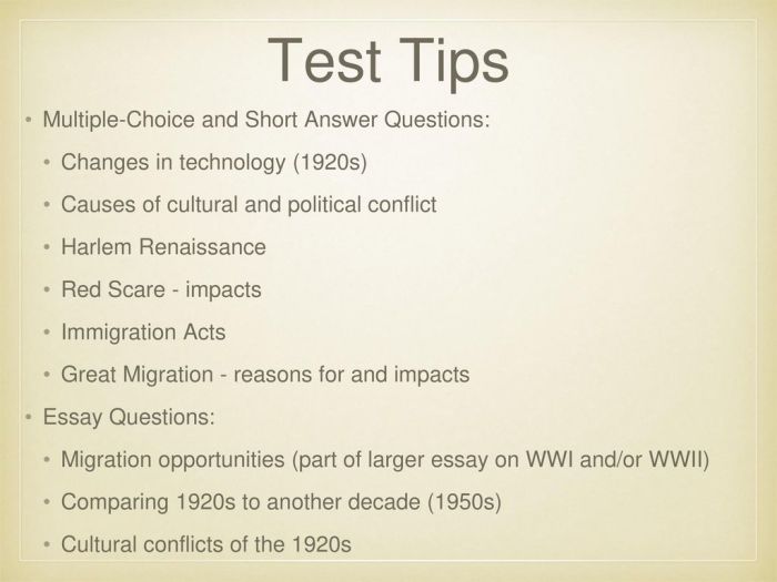 Conflicts of the 1950s mastery test