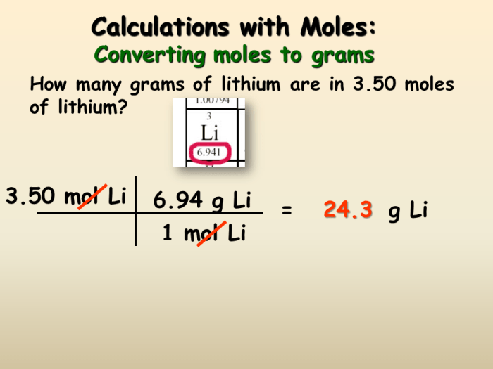 Moles liters converting between